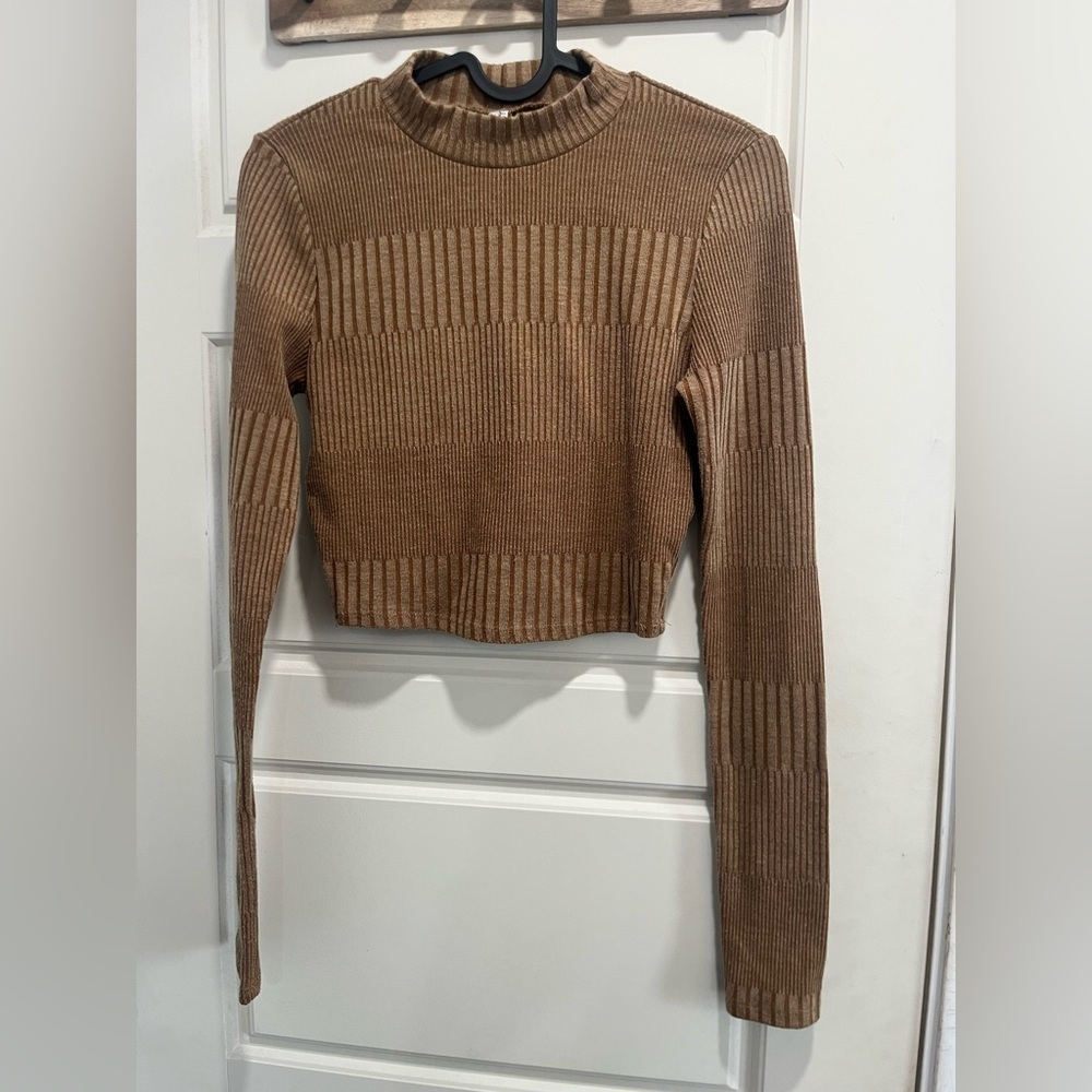 Free People Brown Long Sleeve Top